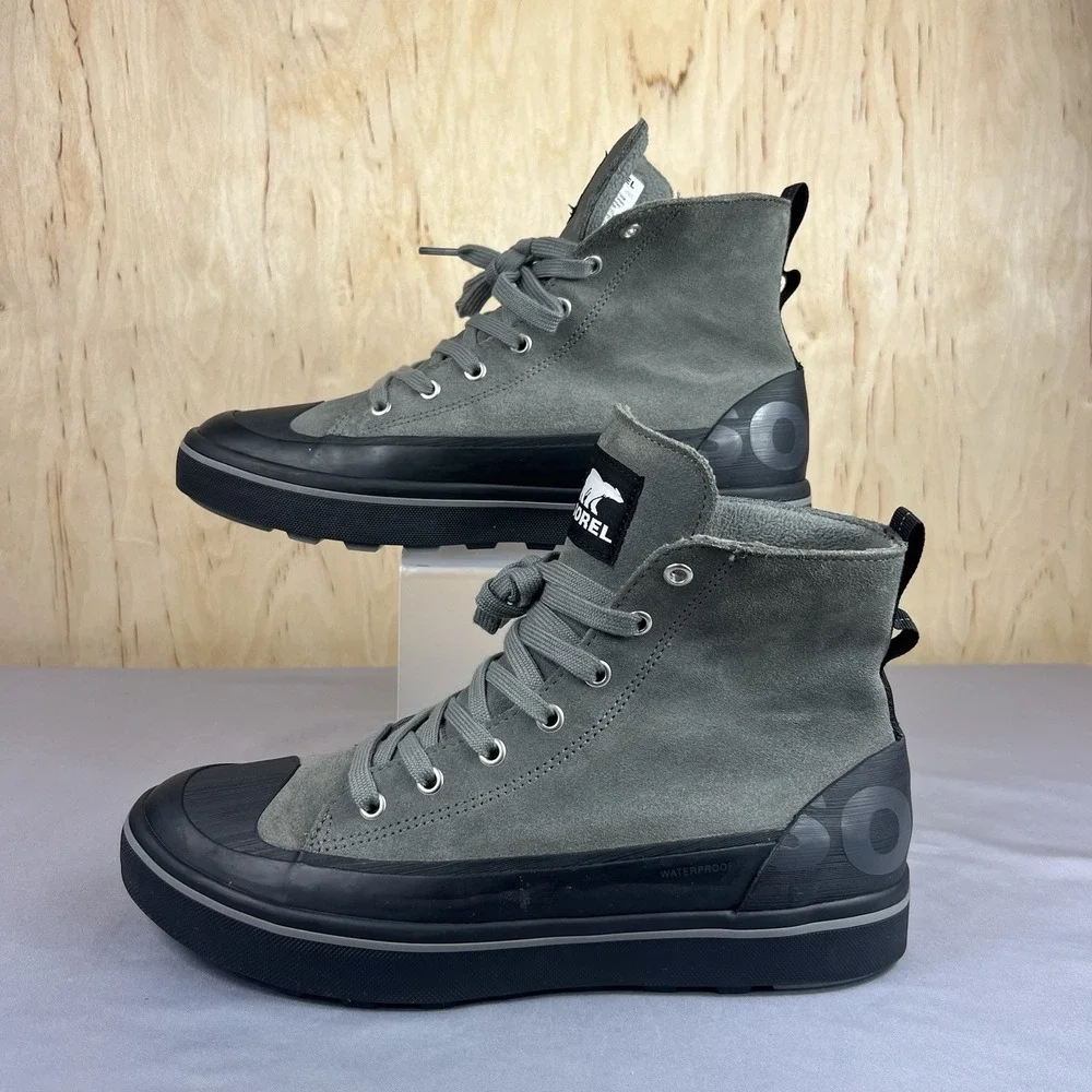 Sorel Cheyanne Metro II Mens Size 9 Waterproof Boots Quarry Black NM4986-052